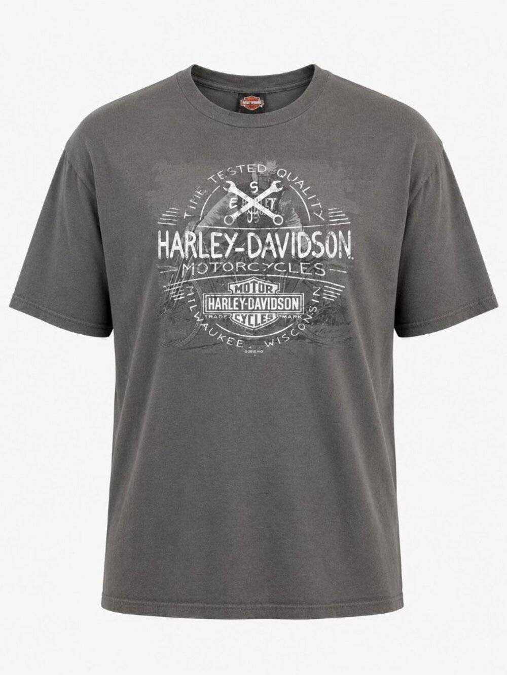 Harley-Davidson Mens 2XL T-Shirt Gray Graphic Dubuque Iowa Front and Back Print